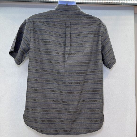 Eddie Bauer Classic fit short sleeve button down cotton gray blue mens sz L - Picture 4 of 11